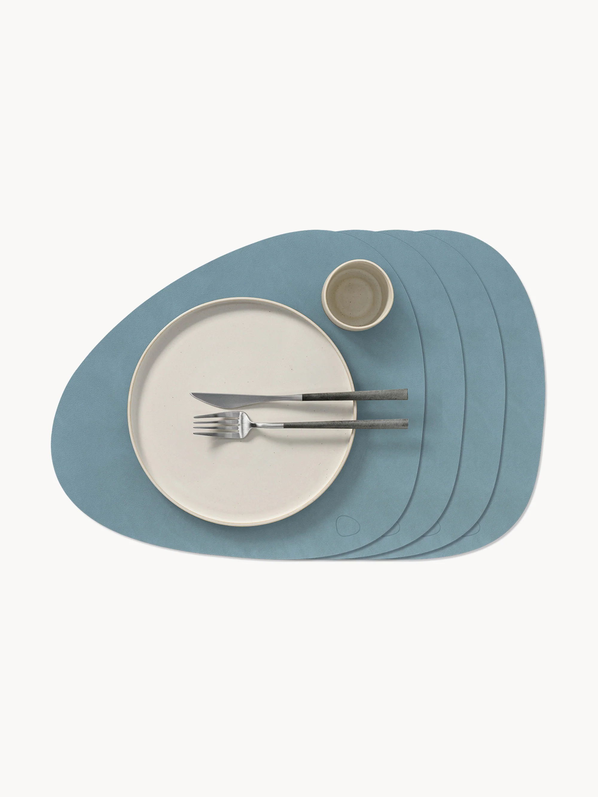 Asymmetrische Leder-Tischsets Curve, 4er-Set