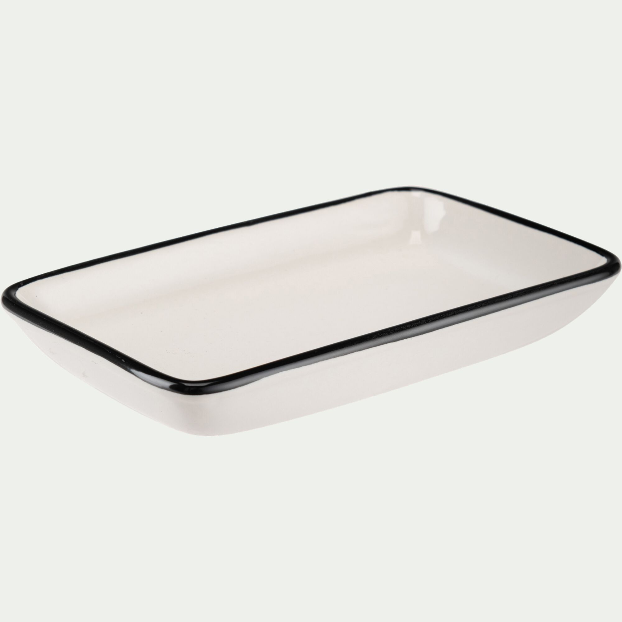 DIVI - Porte savon rectangle en grès - blanc L23cm