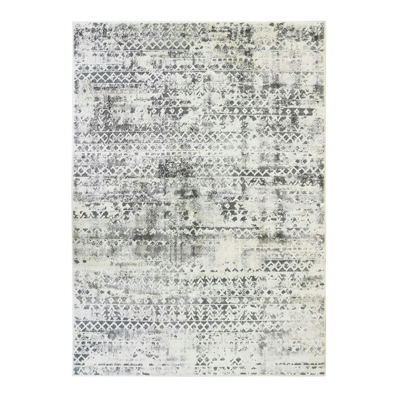 VESTALE - Tapis extra-doux motif croisillons crème argent 160x230