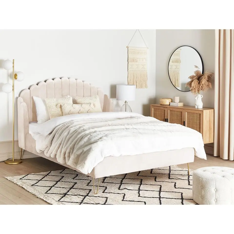 AMBILLOU - Tweepersoonsbed - Goud - 140 x 200 cm - Fluweel