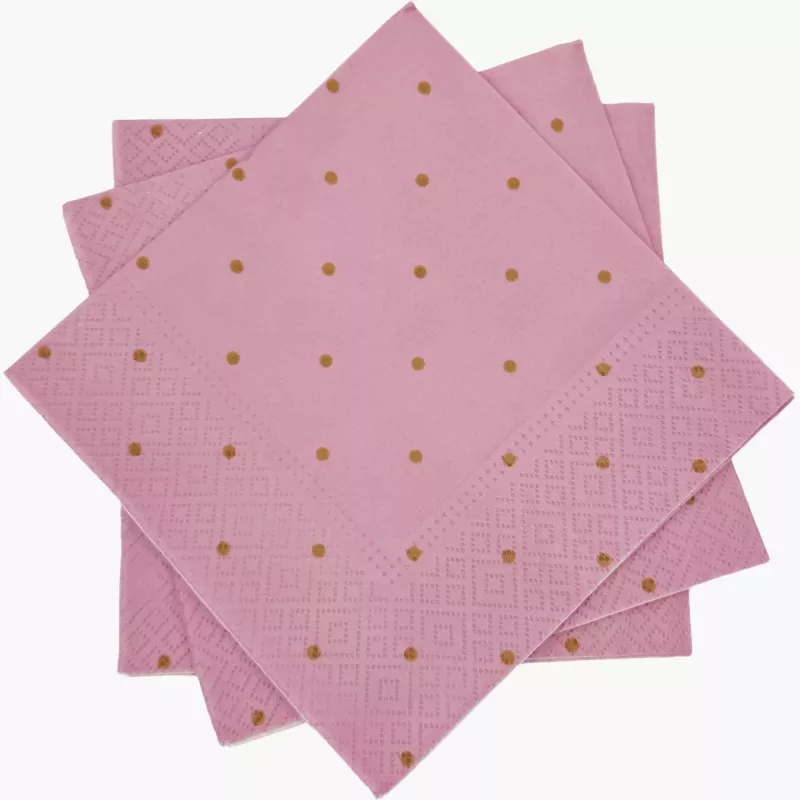 Serwetki papierowe PAW Golden Dots 33x33 cm 20 szt różowe