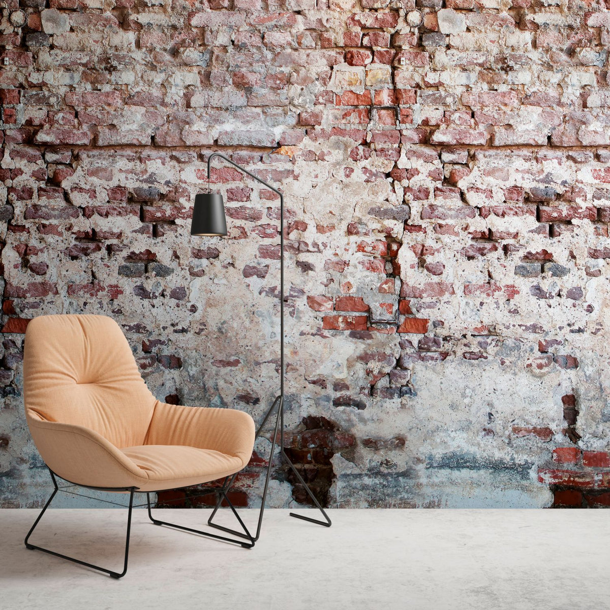 One Wall one Role fotobehang steen rood, grijs en wit - 159 x 280 cm - AS-383351
