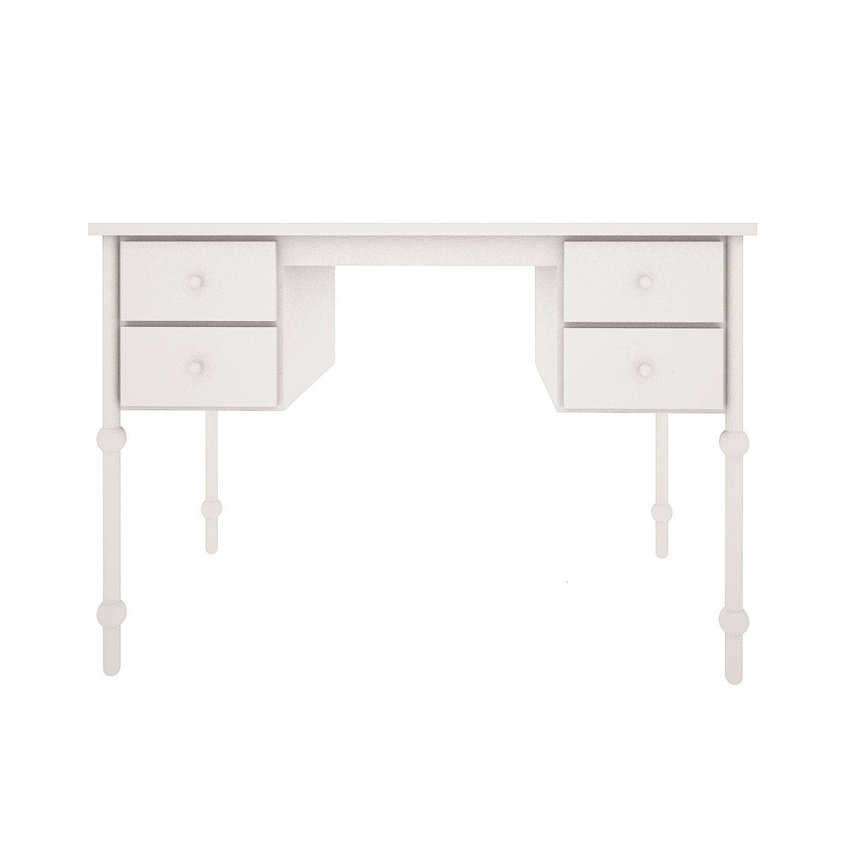 BABUSHKA - Bureau 4 tiroirs blanc