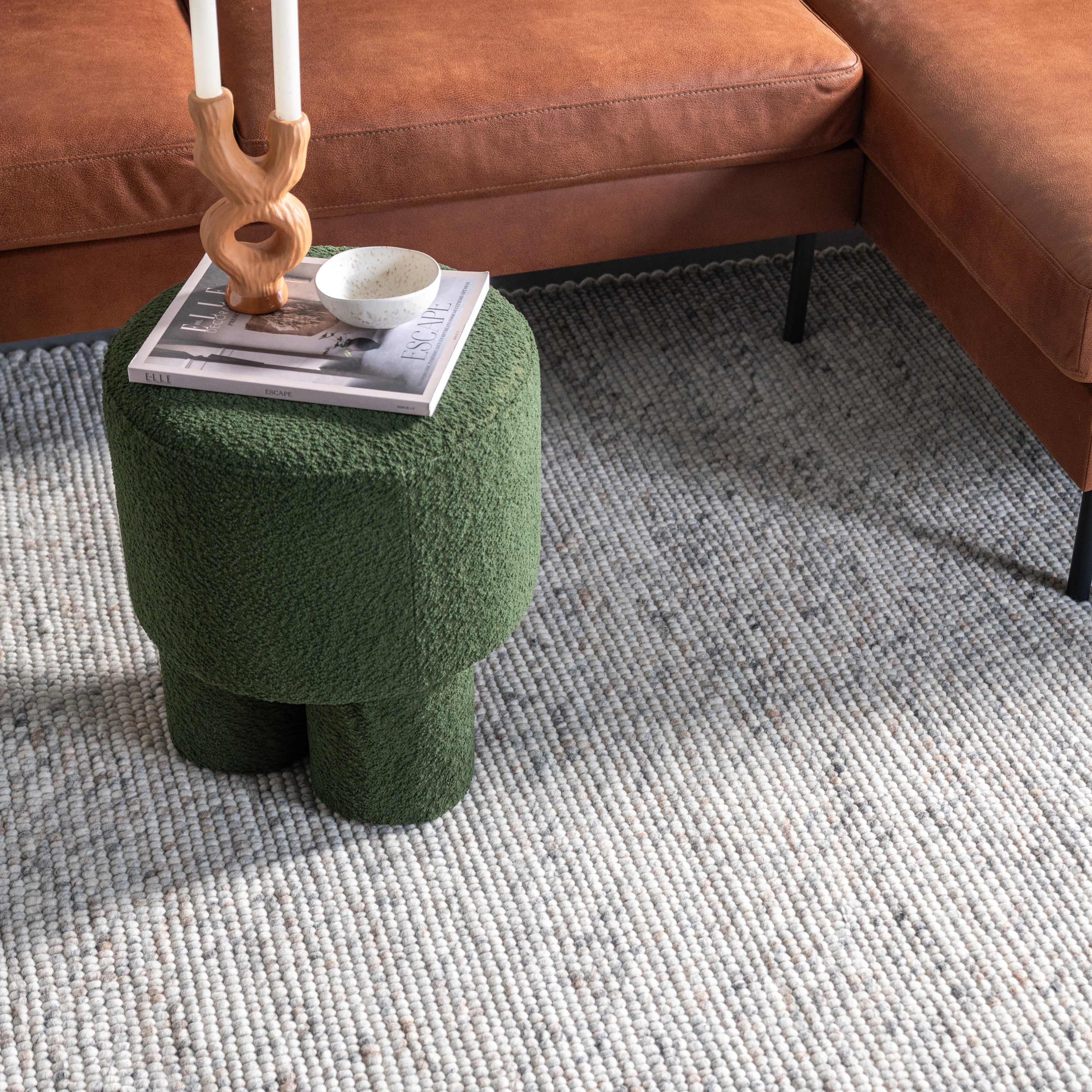 by fonQ Dots Wollen Vloerkleed 200 x 300 cm - Kiezel