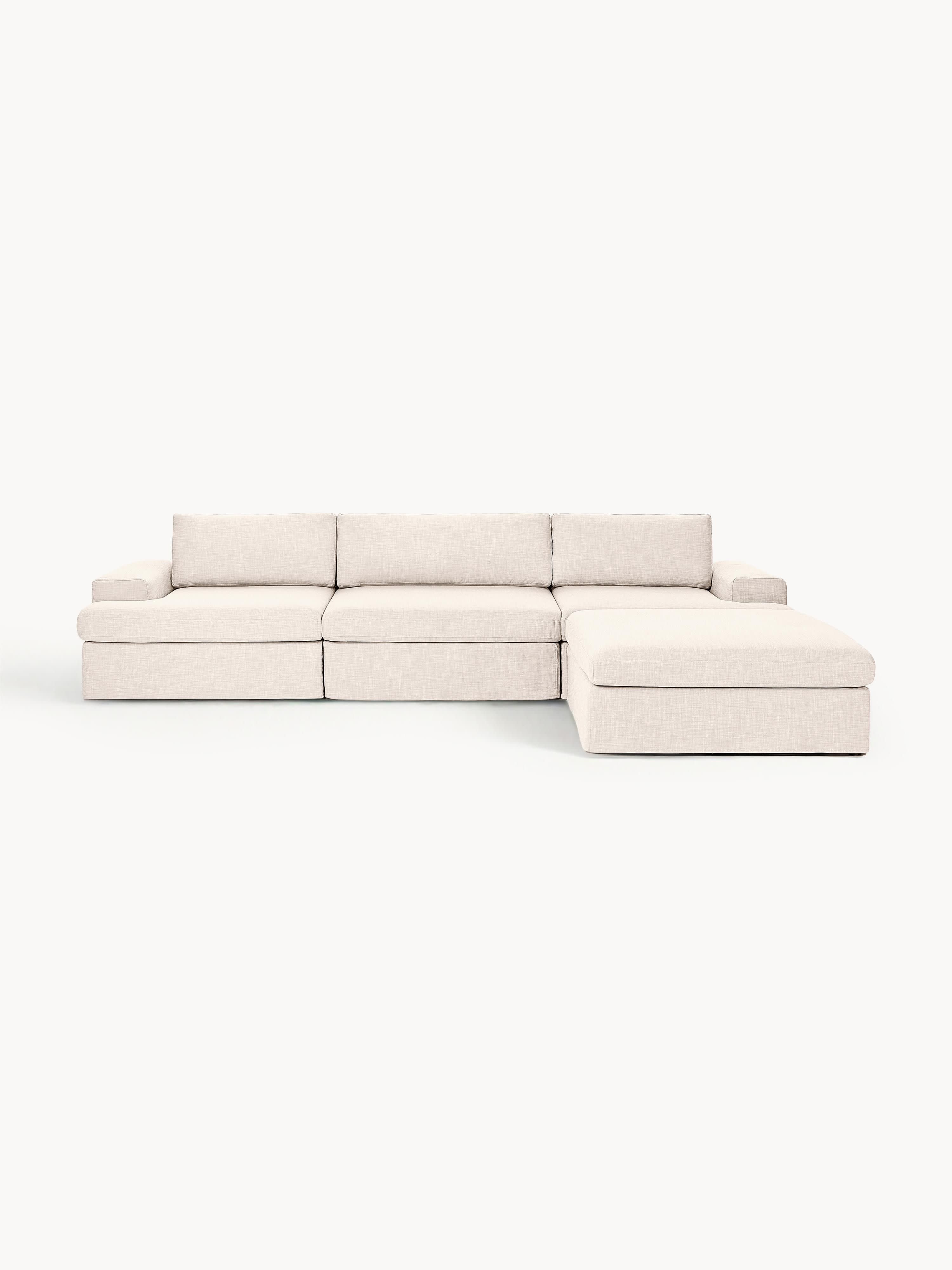 Modulares Sofa Russell (4-Sitzer) mit Hocker (links/rechts)