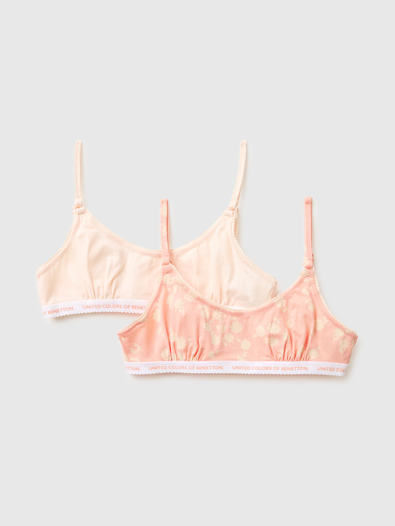 Two stretch cotton bras