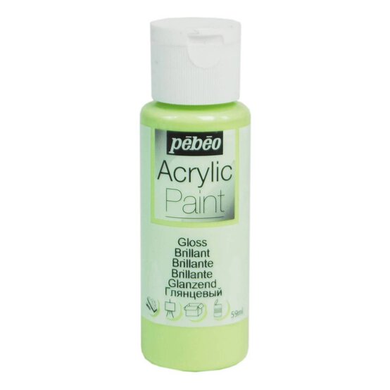 Pebeo Soft Green Gloss Acrylic Craft Paint 59ml