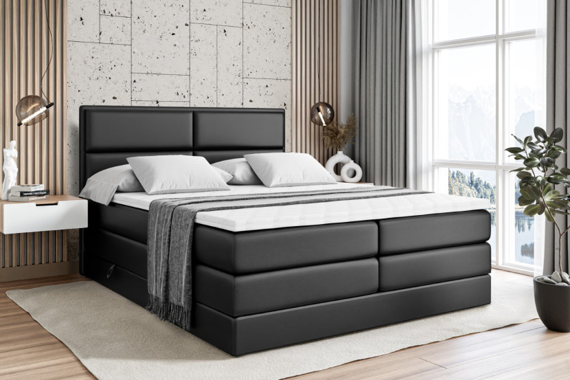 Łóżko kontynentalne z pojemnikiem i materacem H3|H4 AURA KING 120x200 cm