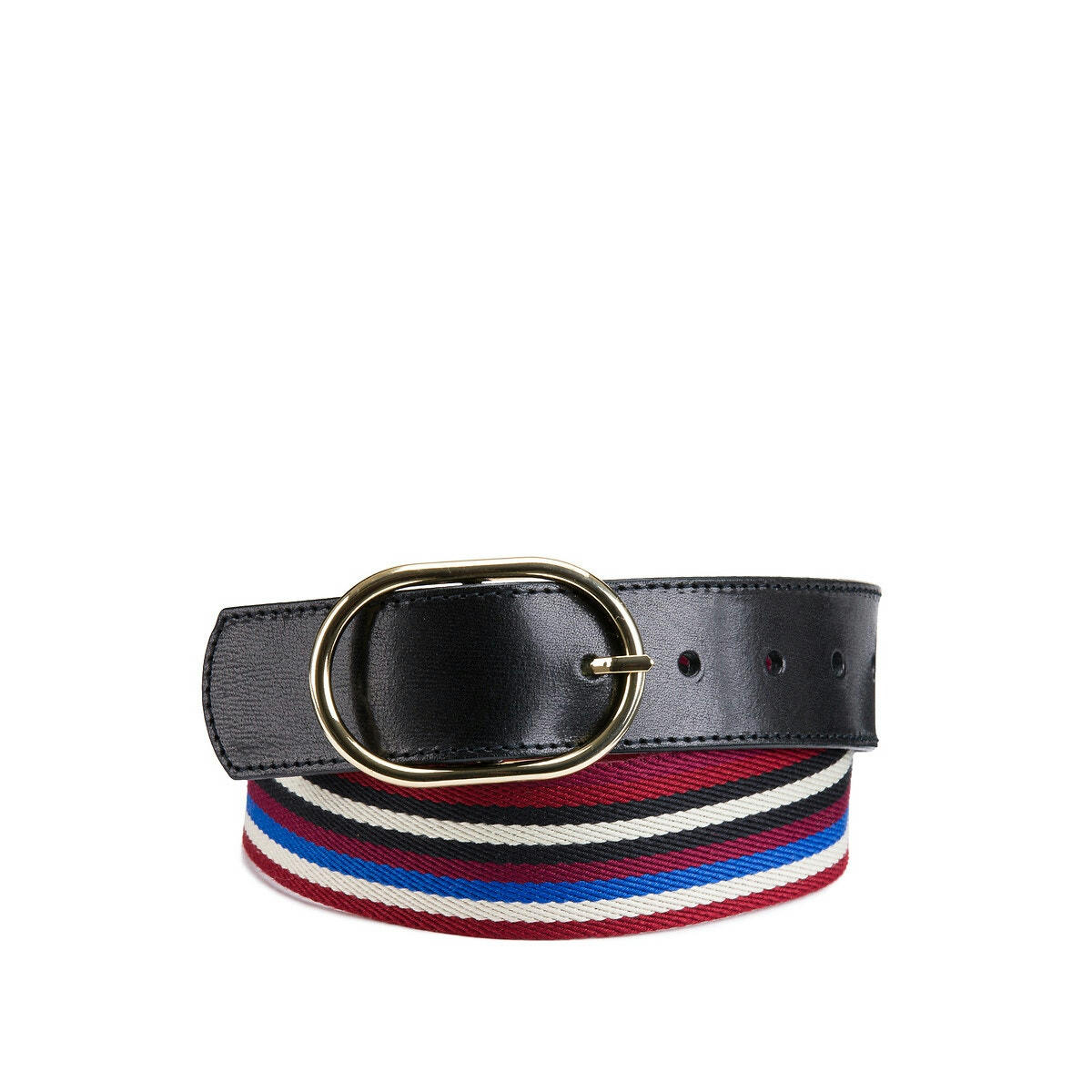 Ceinture tissu avec boucle métallique dorée
