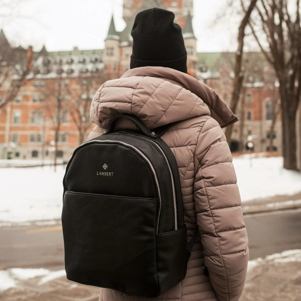 The Charlotte - Black Vegan Leather Backpack