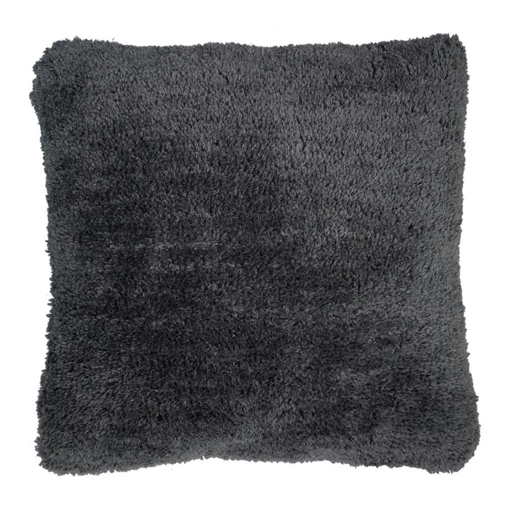 TRÉSOR - Coussin en laine capitonné massif cosy gris 50x50