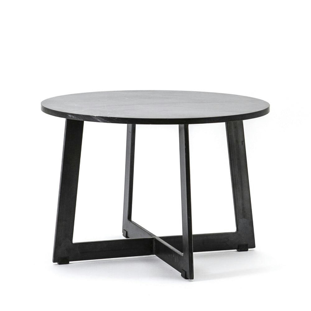 MAJOR - Table basse en marbre et métal D60cm noir