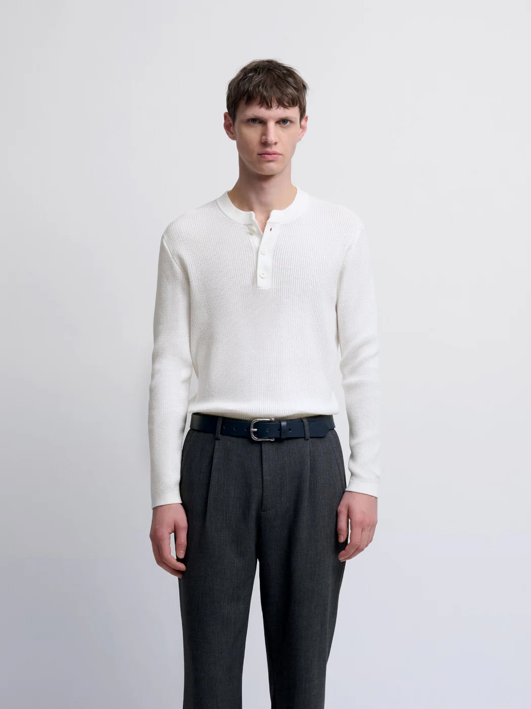 Pull col tunisien en coton bio