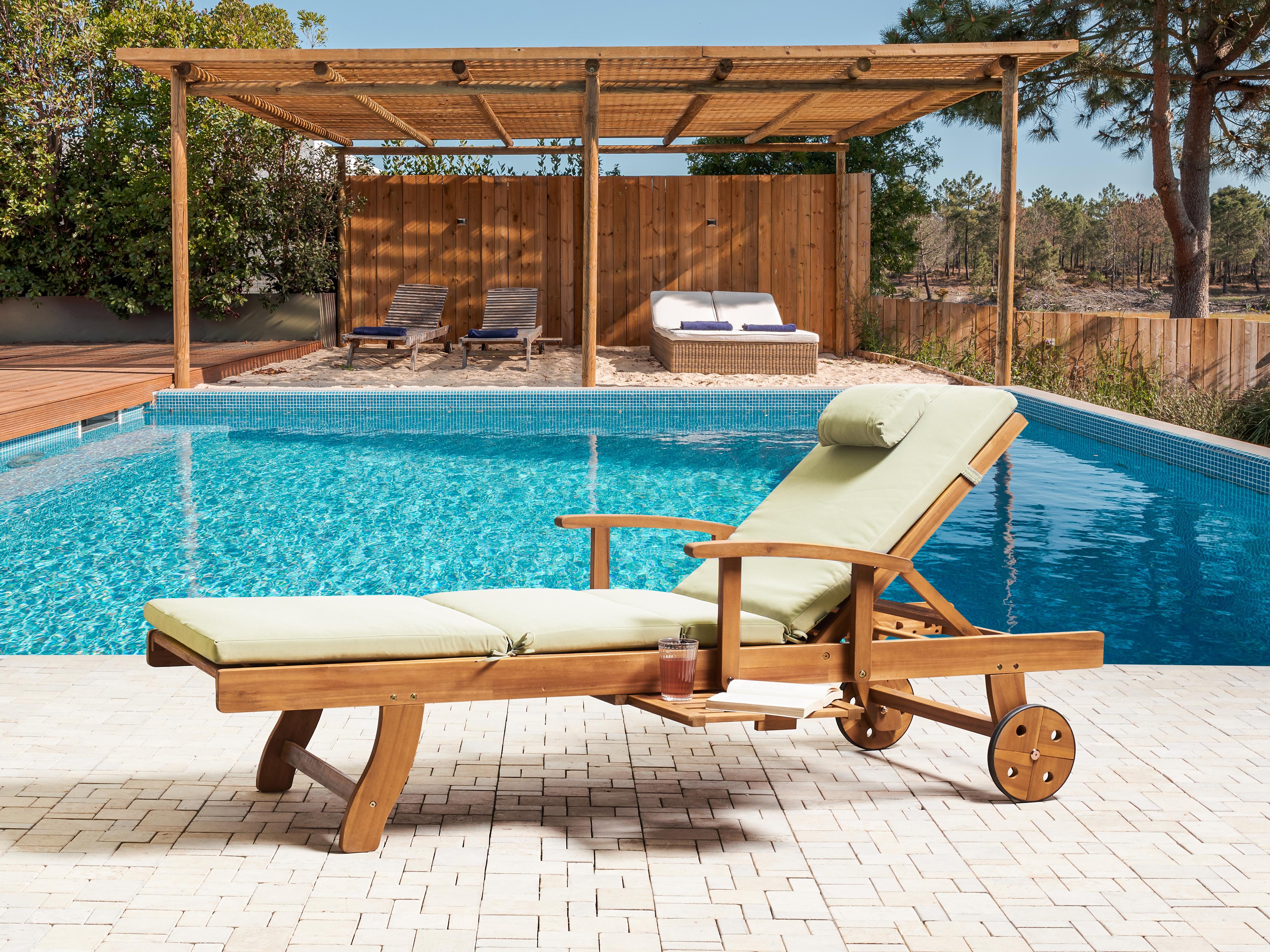 Sun Lounger Pad Cushion TOSCANA/JAVA/AMANTEA PREMIUM 189 x 58 cm Green
