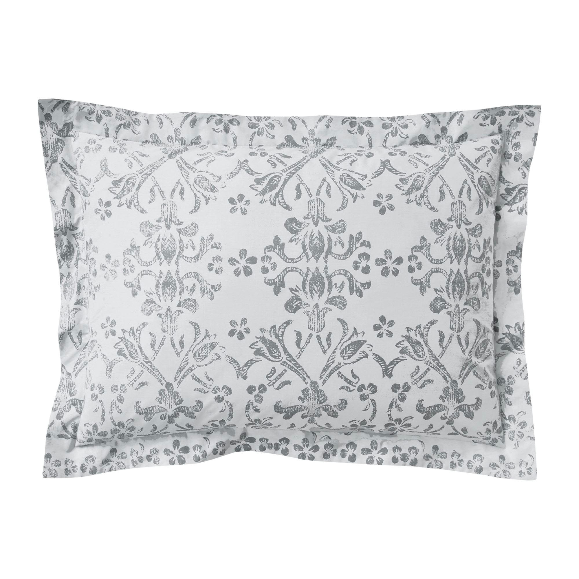 PASTOURELLE - Taie volant 63x63 gris en coton