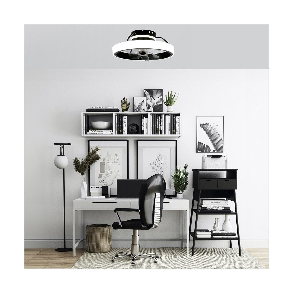 CristalRecord Plafondventilator Dinirot Ø 50 cm zwart