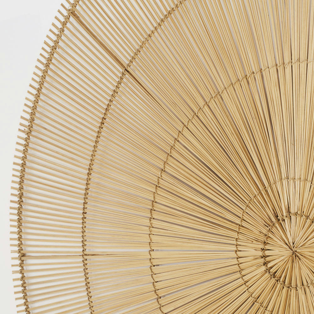 CEYLIANA - Déco murale ronde en rotin beige D115