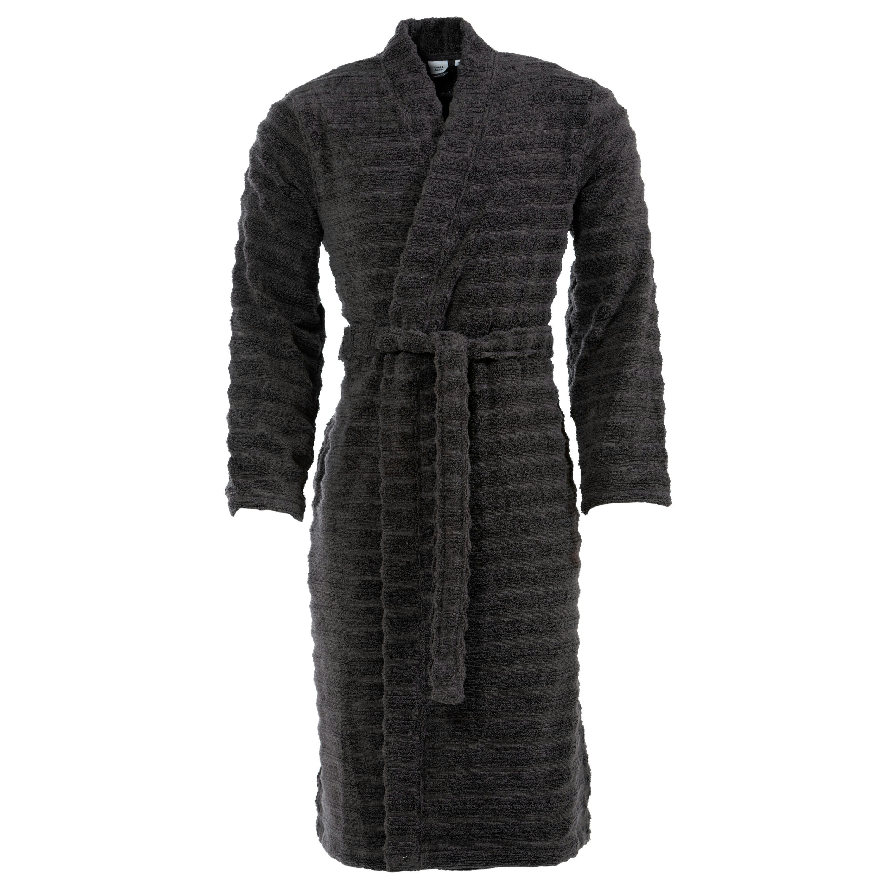 AZULEJOS - Peignoir homme coton col kimono gris