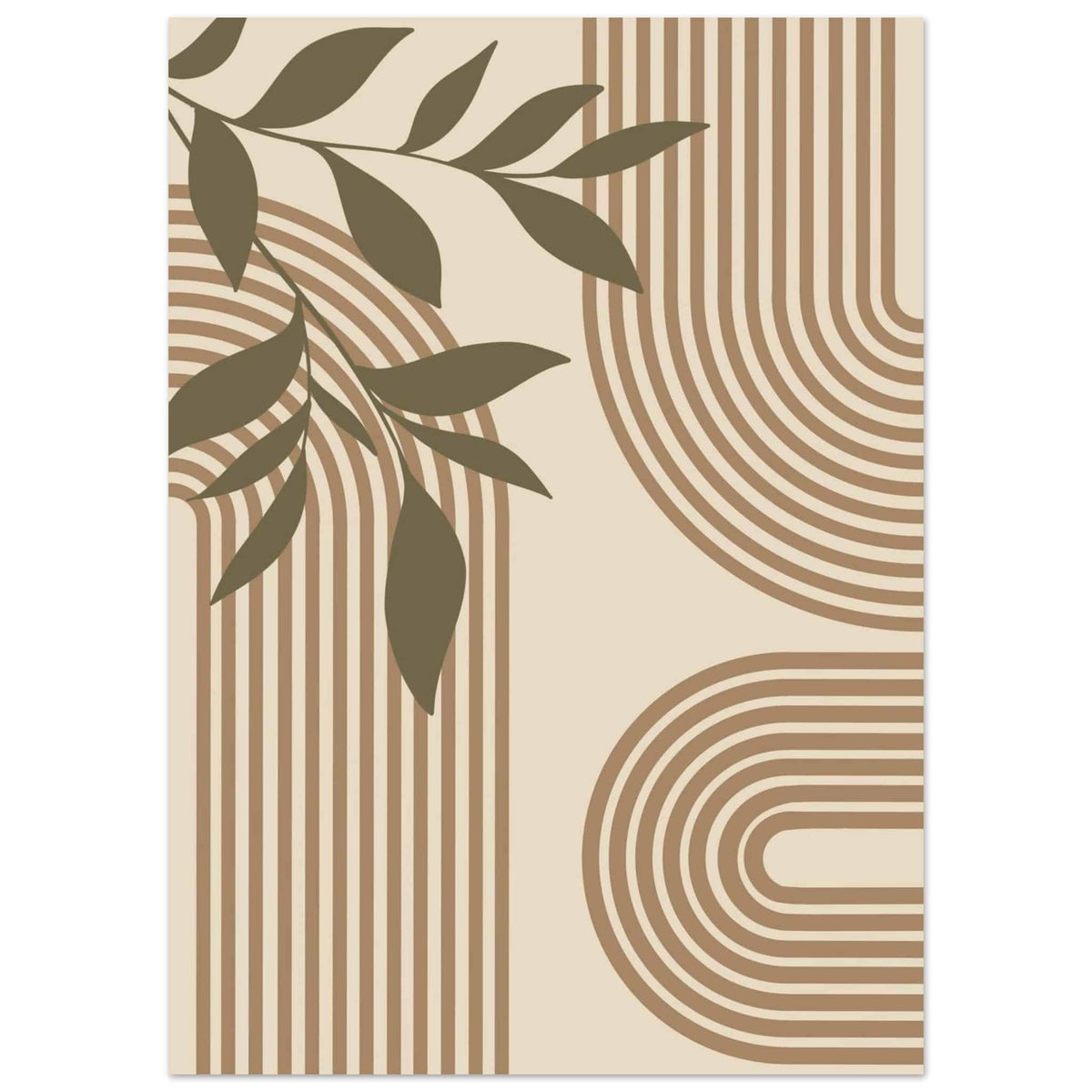 Artfulprints Poster Boho – Structured calm  - 50x70 cm - Bruin