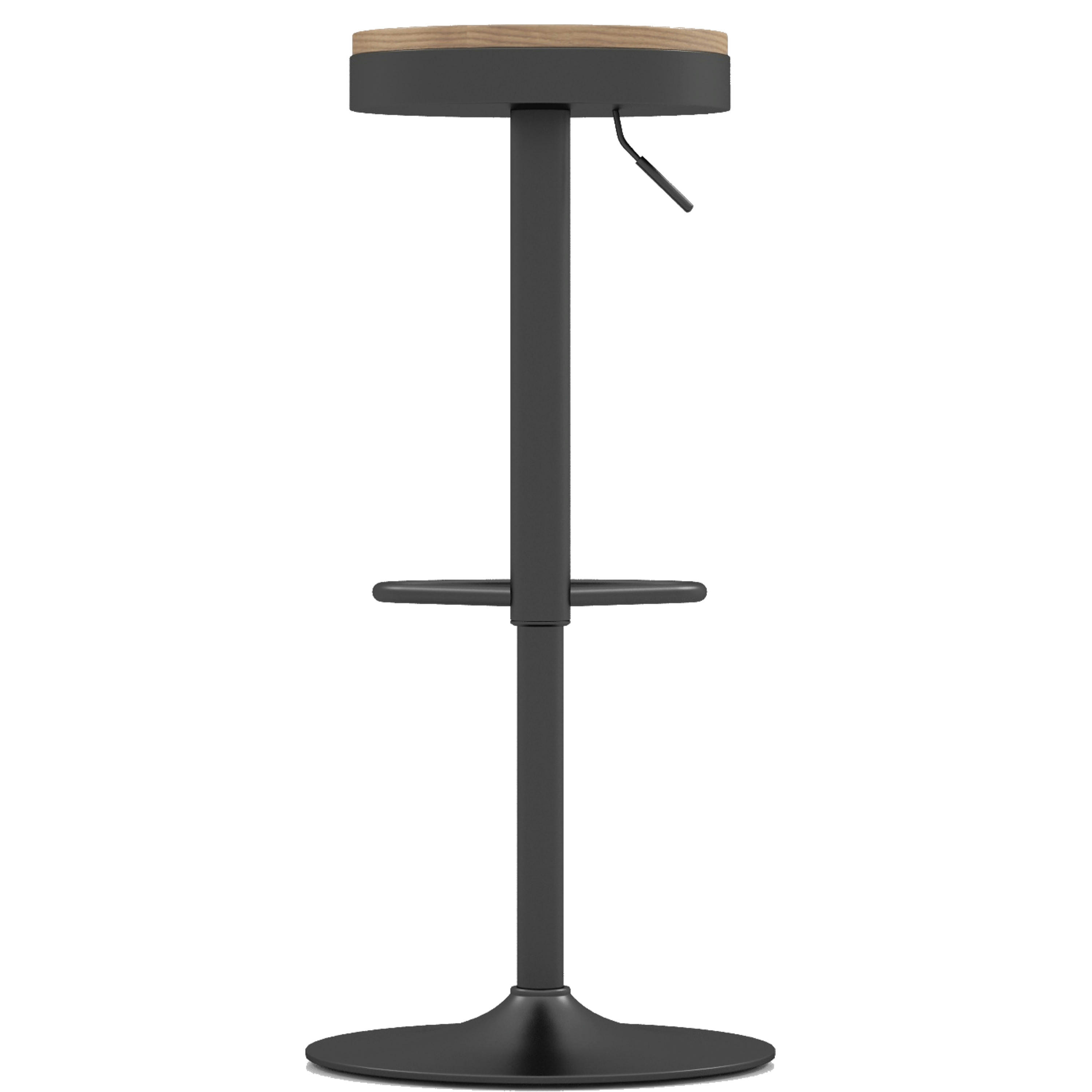 ADAM - Tabouret de bar décor Chêne et pieds noir (x2)