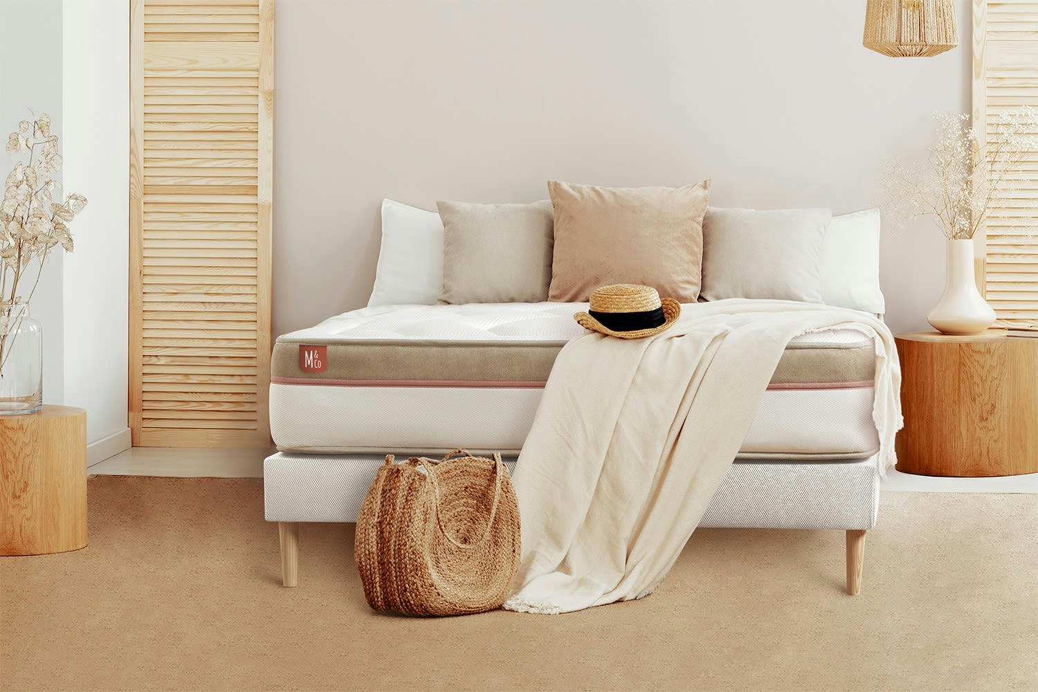 LE COSY - Pack matelas sommier kit 140x190 oreiller couette