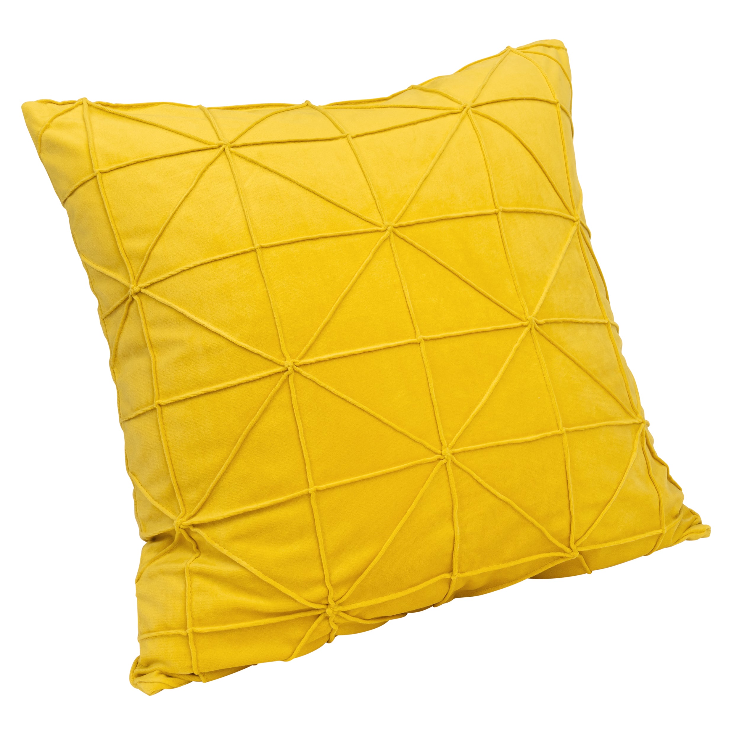 QUVIO Kussenhoes met grafisch patroon - 50x50 cm - Fluweel - Okergeel