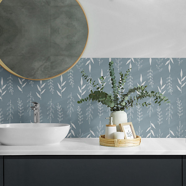 Panneau Mural PVC Wallfluent 50x50 cm Motif Végétal En Arrière-Plan 4 pièces