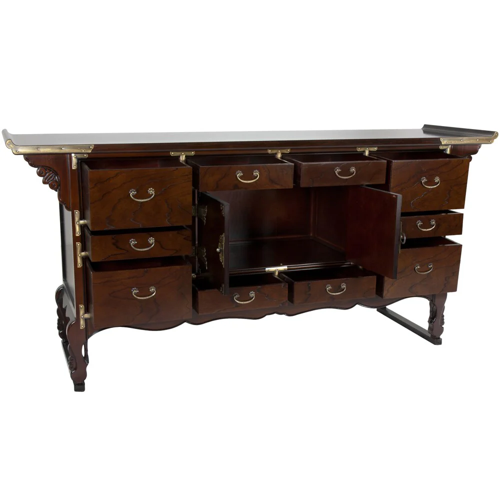 Handmade Korean Tansu Style 13 Drawer Buffet Server (Korea) - Walnut