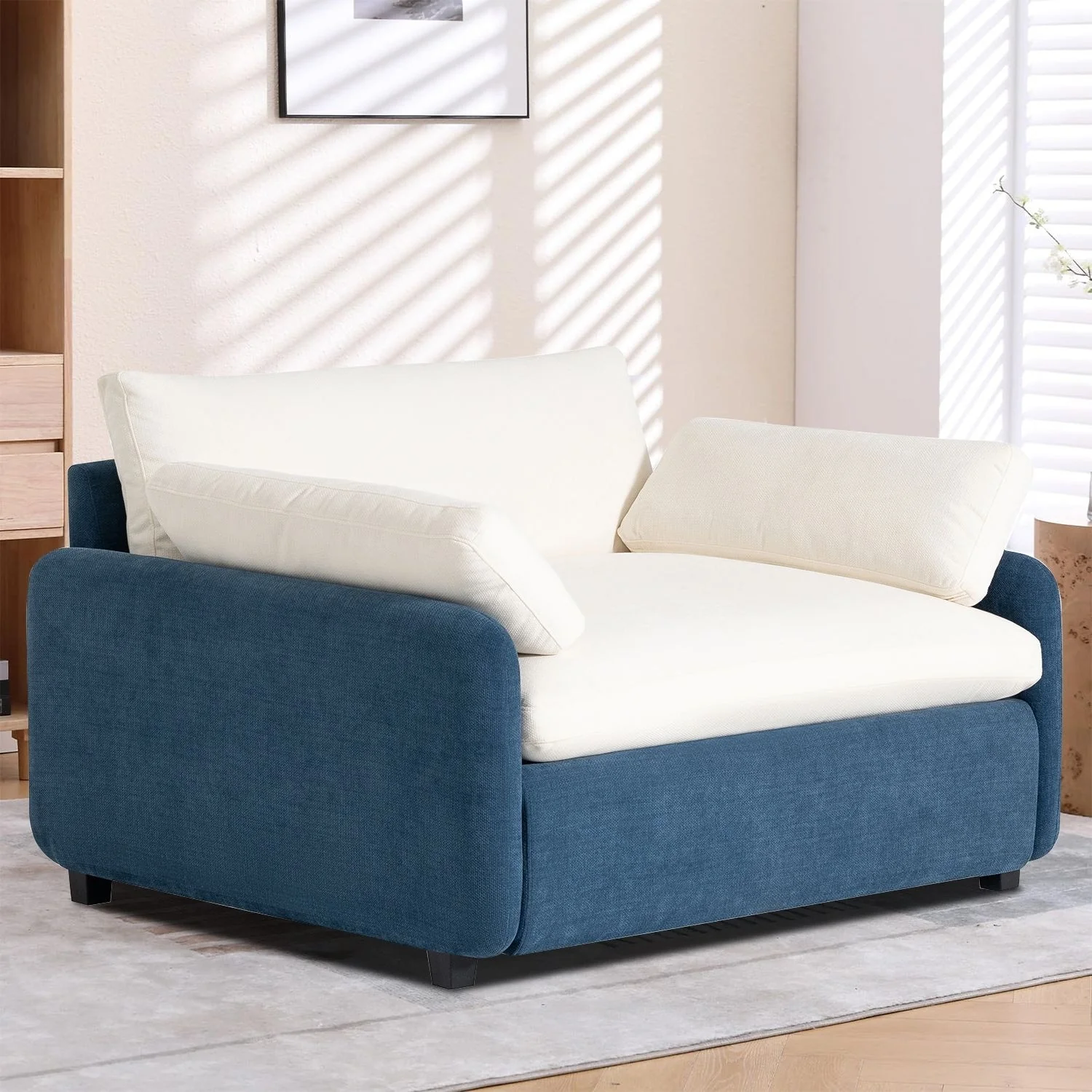 Modern Stylish Chenille Fabric Upholstered Office Single Sofa Chair