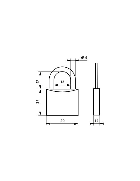 Cadenas à clé Skipper, inox, marine, anse inox, 30mm, 2 clés - THIRARD