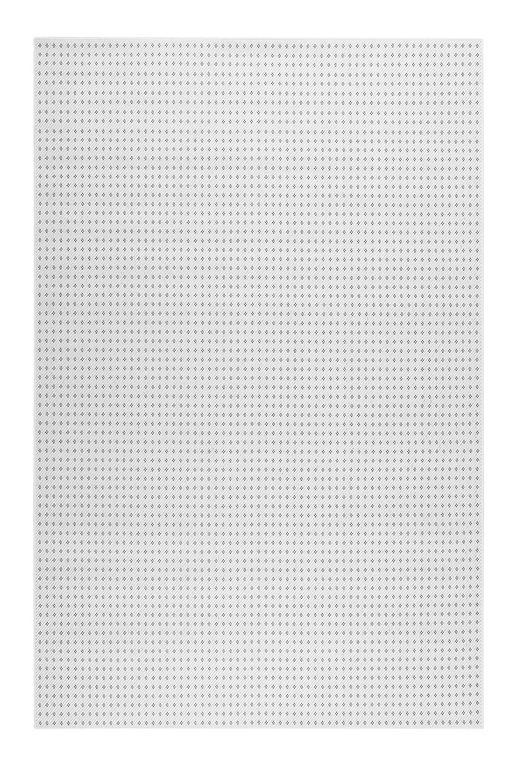 MONROE - Tapis exterieur tissé plat motif discret blanc et noir 133x200