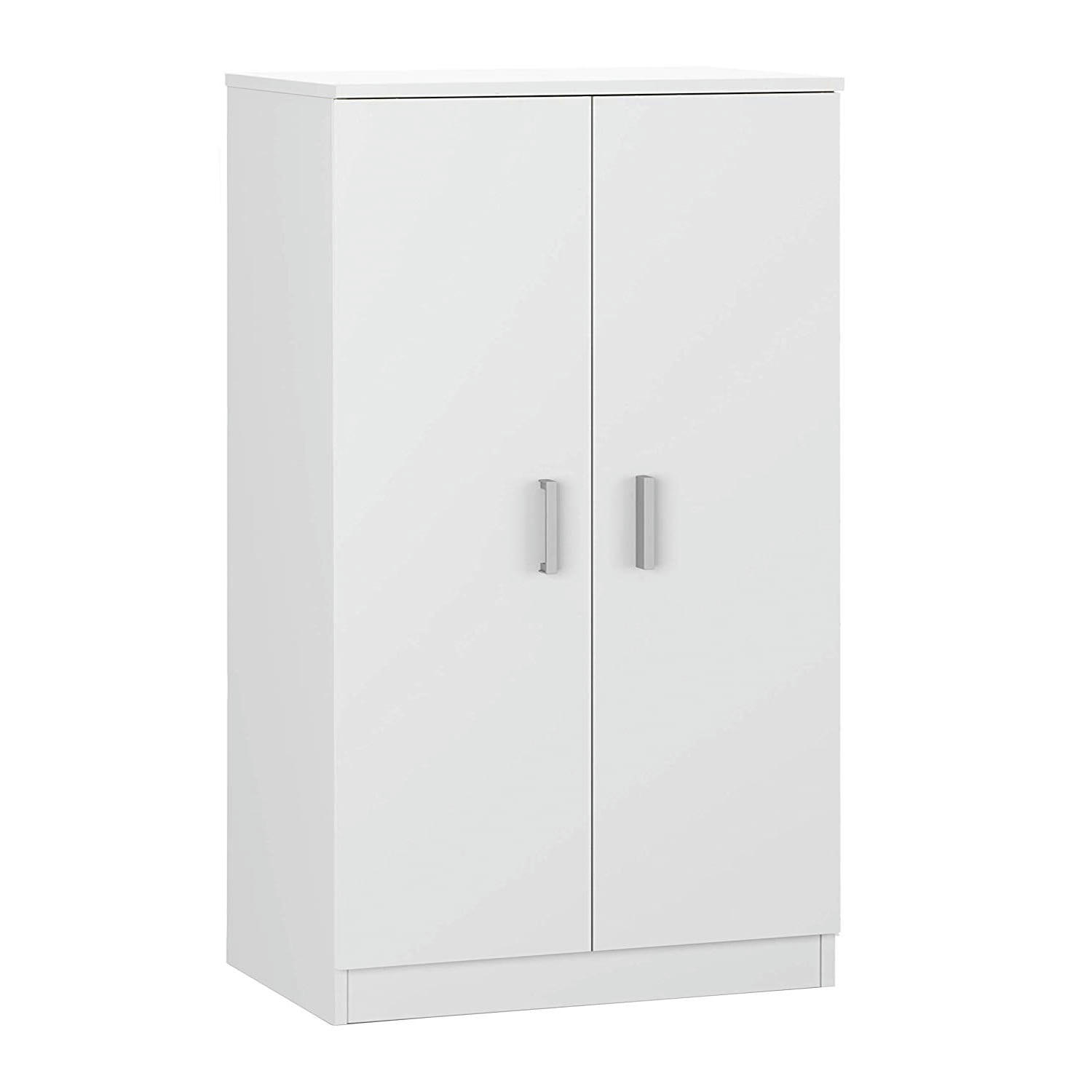 NORWALK - Armoire polyvalente à 2 portes effet bois blanc