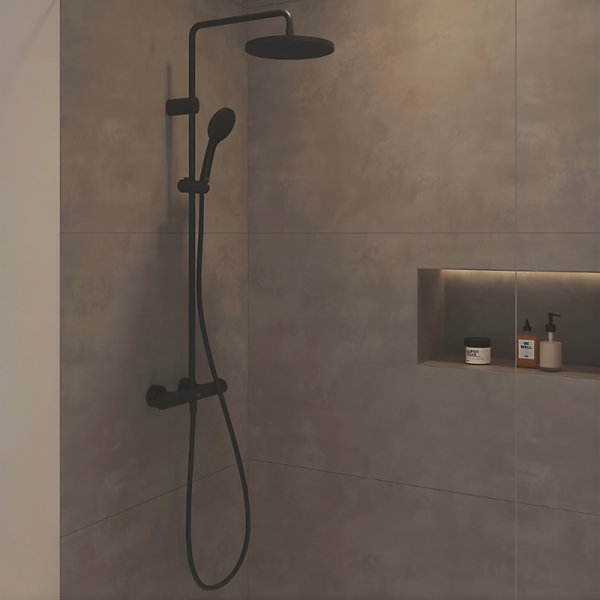 Colonne de douche thermostatique DURAVIT MinusFlow noir mat