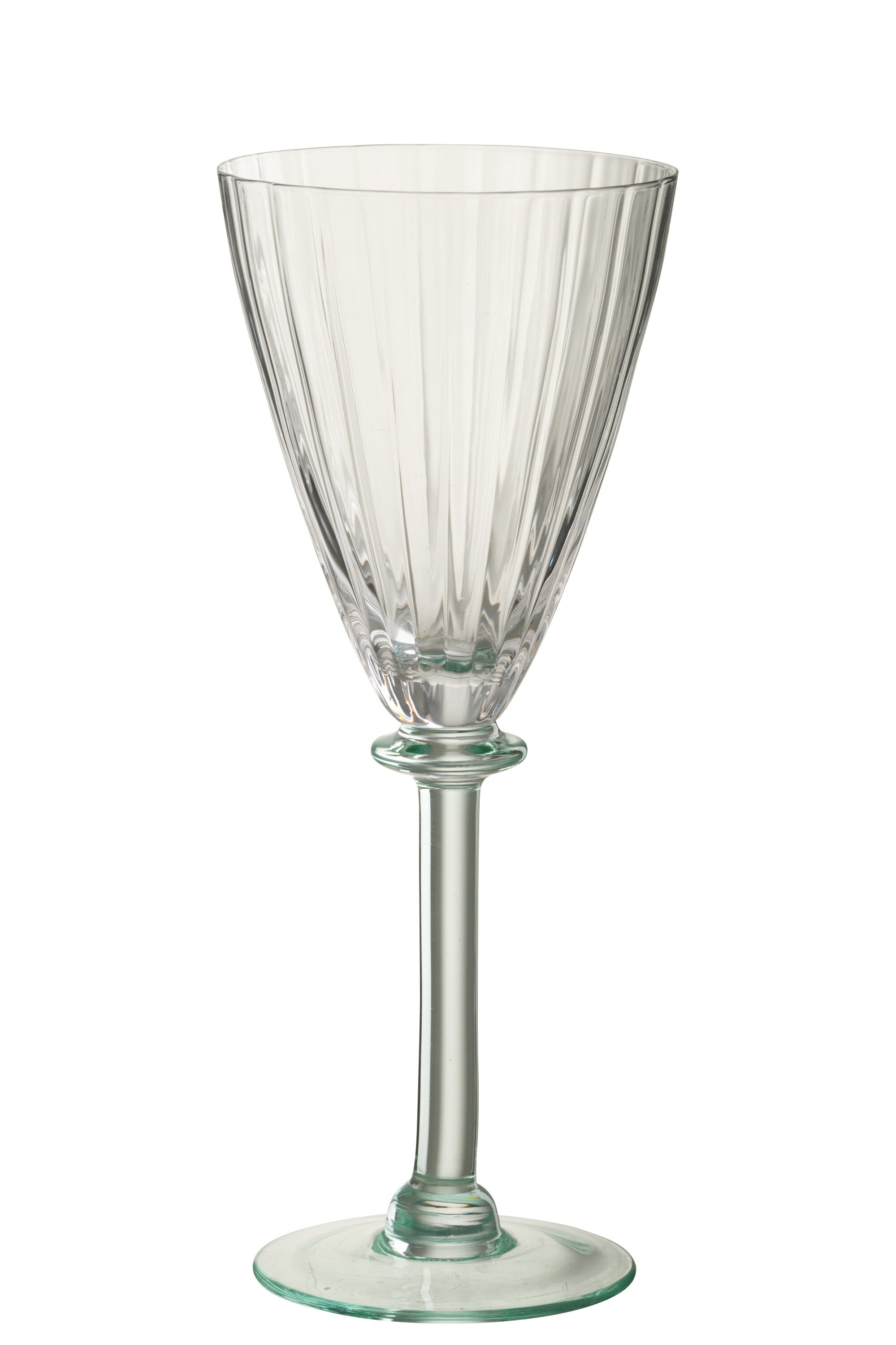 J-Line wijnglas Gestreept - glas - transparant/lichtgroen