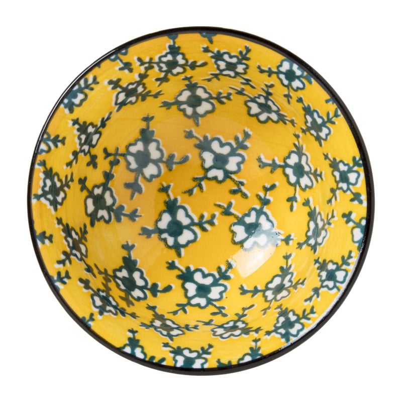 Schaaltje Leyla - geel/zwart - &Oslash;9.2x4.8 cm