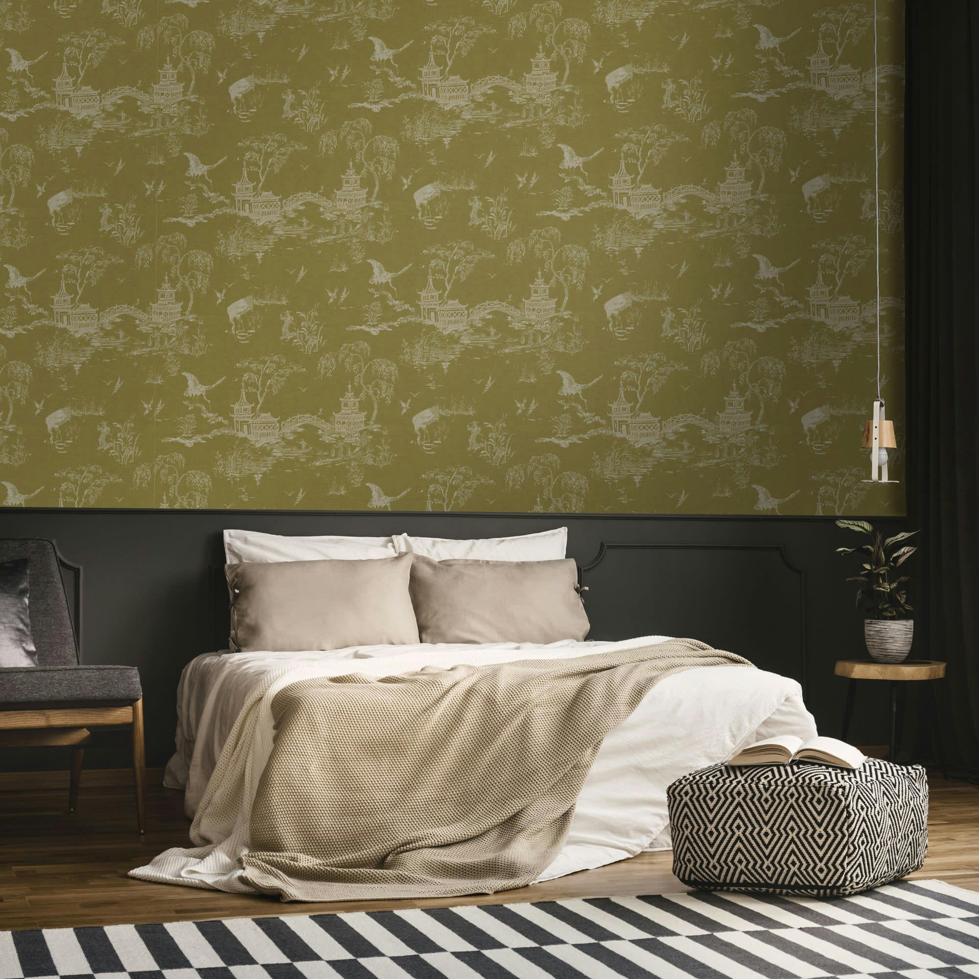 - papier peint gaia japon ocre 1005x52cm