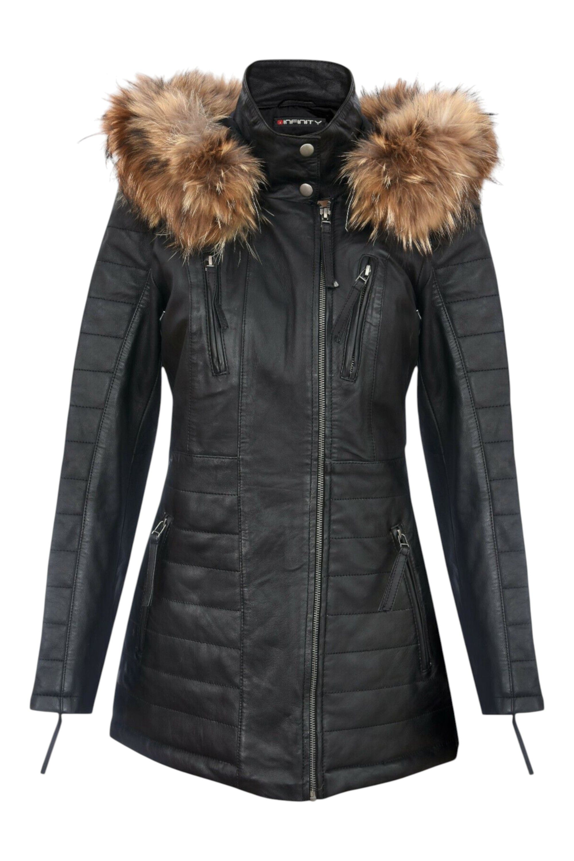 Infinity Leather Quilted Leather Parka Jacket-Bowen