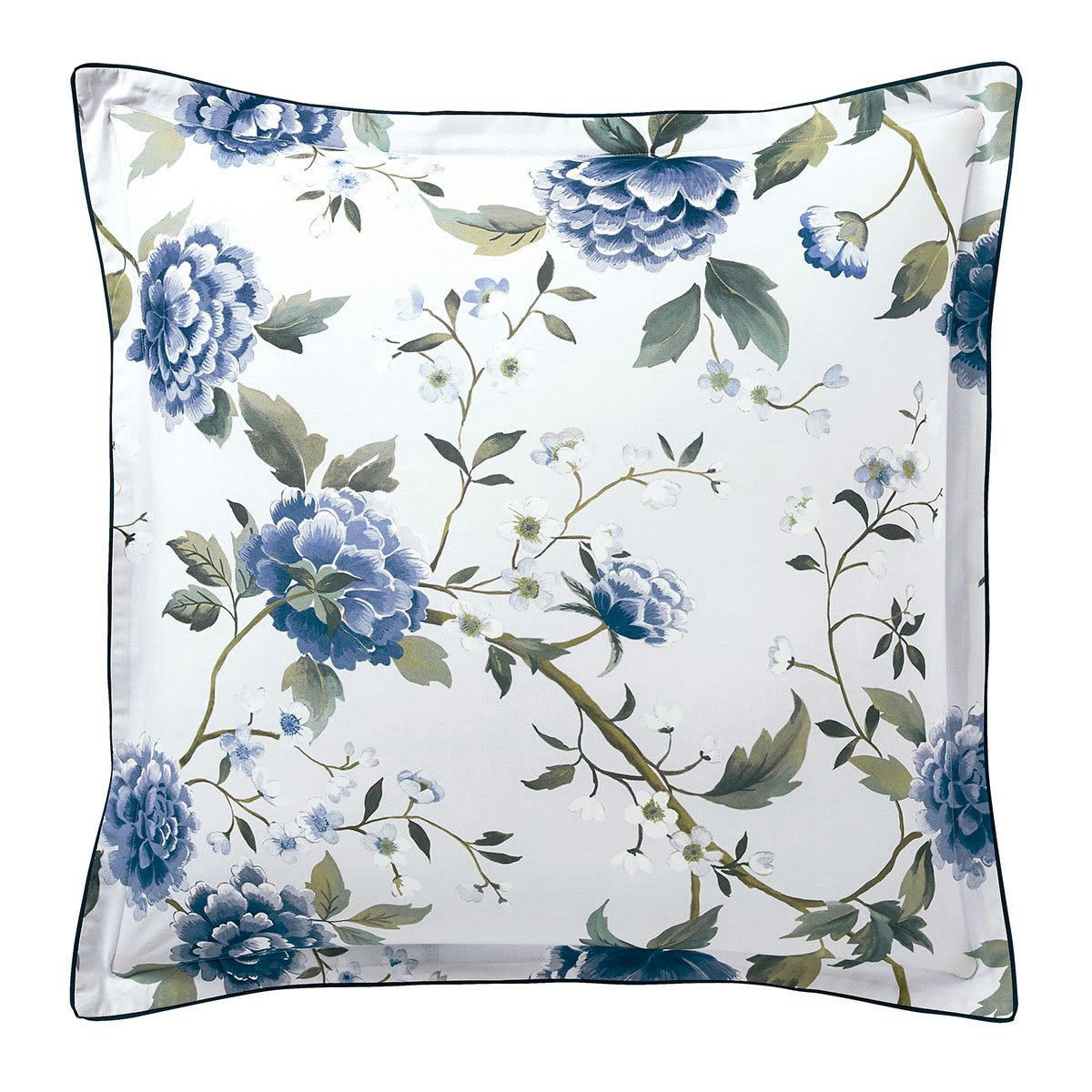 AMBOISE - Taie d'oreiller percale bleu foncé 50x75 cm