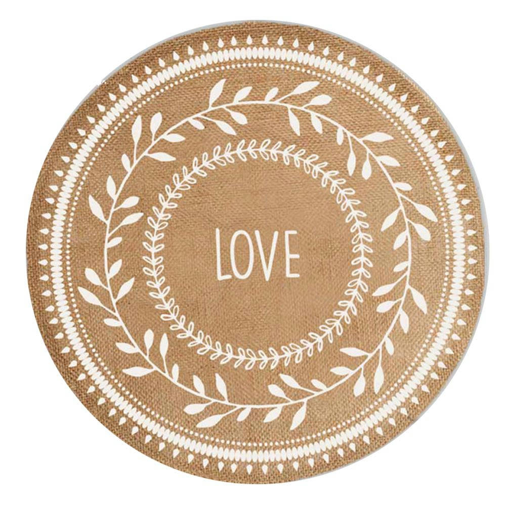 LOVE - Set de table rond en toile de jute D38
