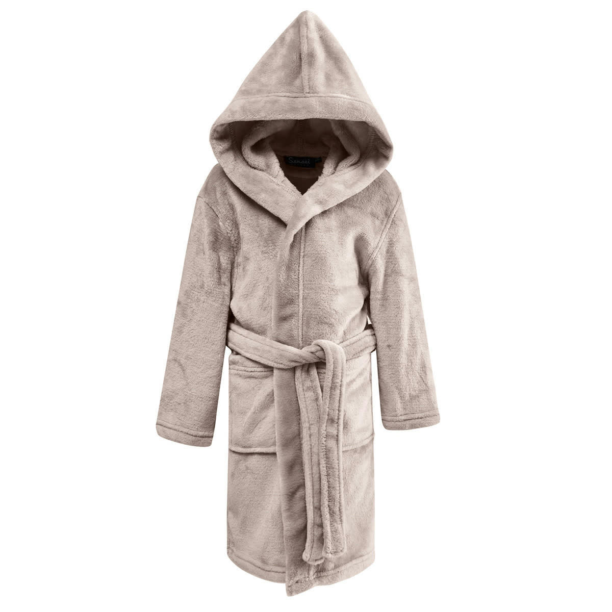 KOMO KIDS - Peignoir enfant polaire chaud à capuche  sable 04 ans