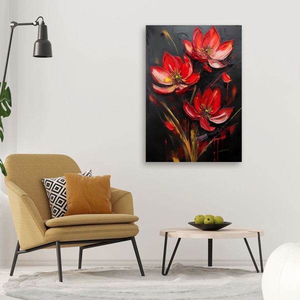 Feeby Obraz na płótnie, Czerwone Maki Malowane 40x60
