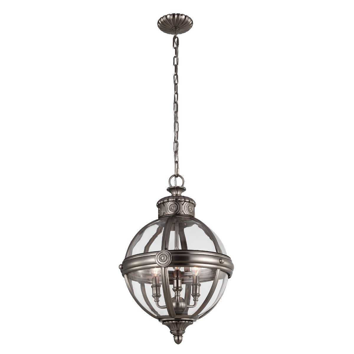 Lampa wisząca antyczny nikiel Adams 3xE14x60W wym: 223,5x37,1x37,1 cm Feiss