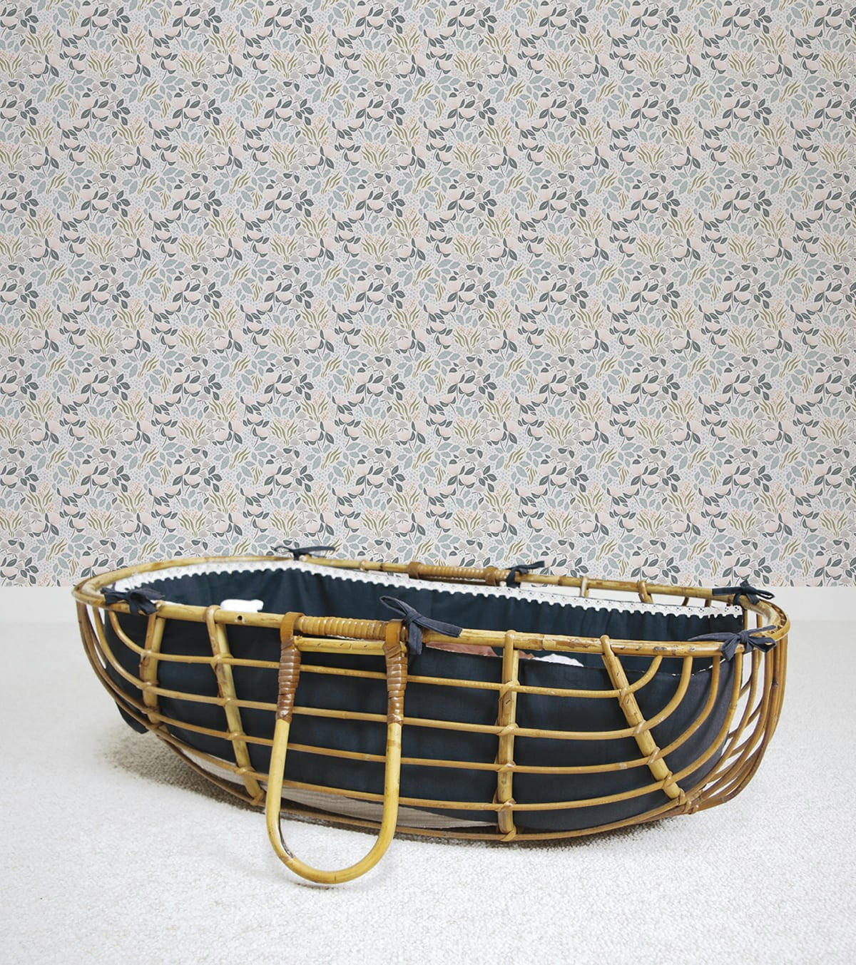 ADÈLE - Papier peint fleurs liberty en Papier Rose 50cm x 10m