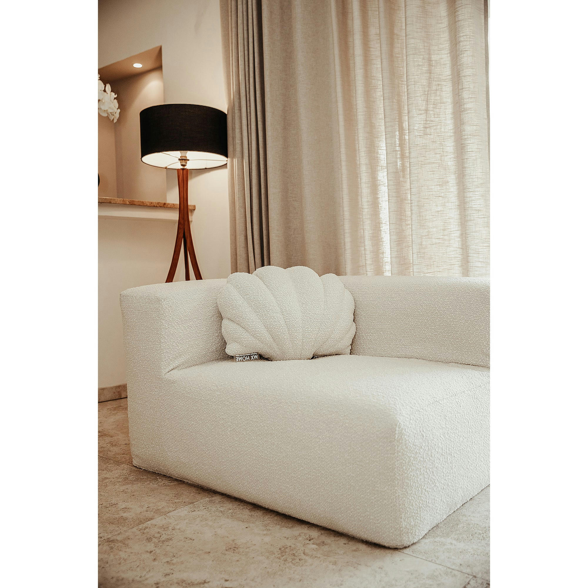 - Chauffeuse pour canapé modulable - Laine bouclée