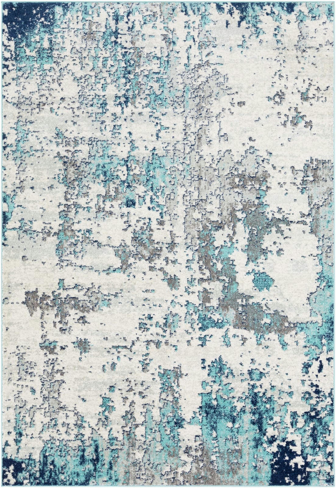 SARAH - Tapis Abstrait Moderne Bleu/Gris/Blanc 200x275