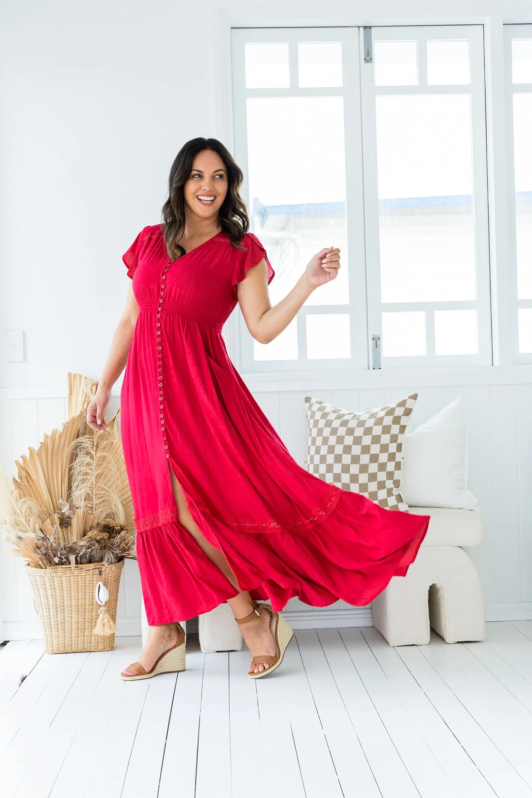 Shayla Maxi Dress in Red