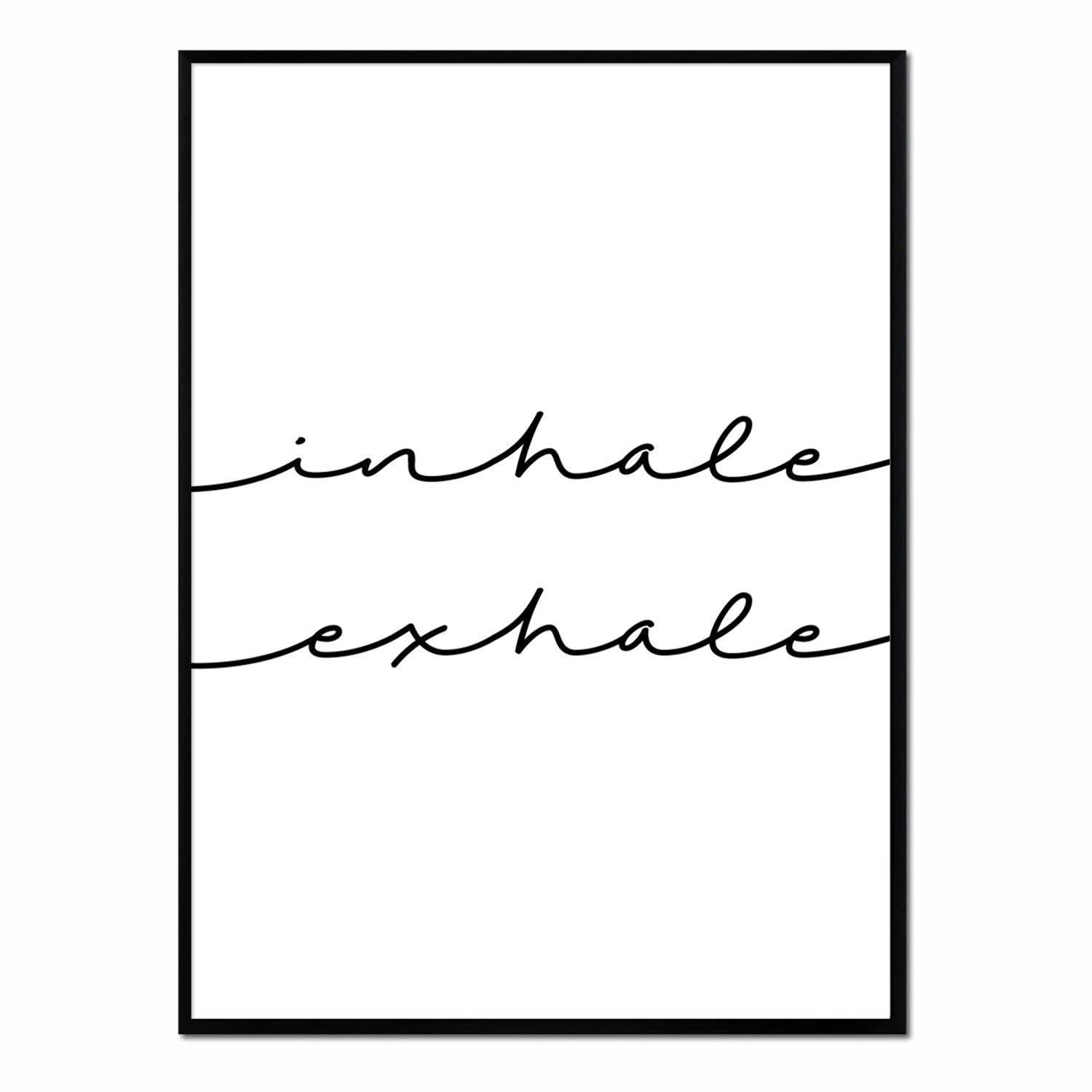 TEXTO - Affiche avec cadre noir - Inspirez Expirez - 30x40