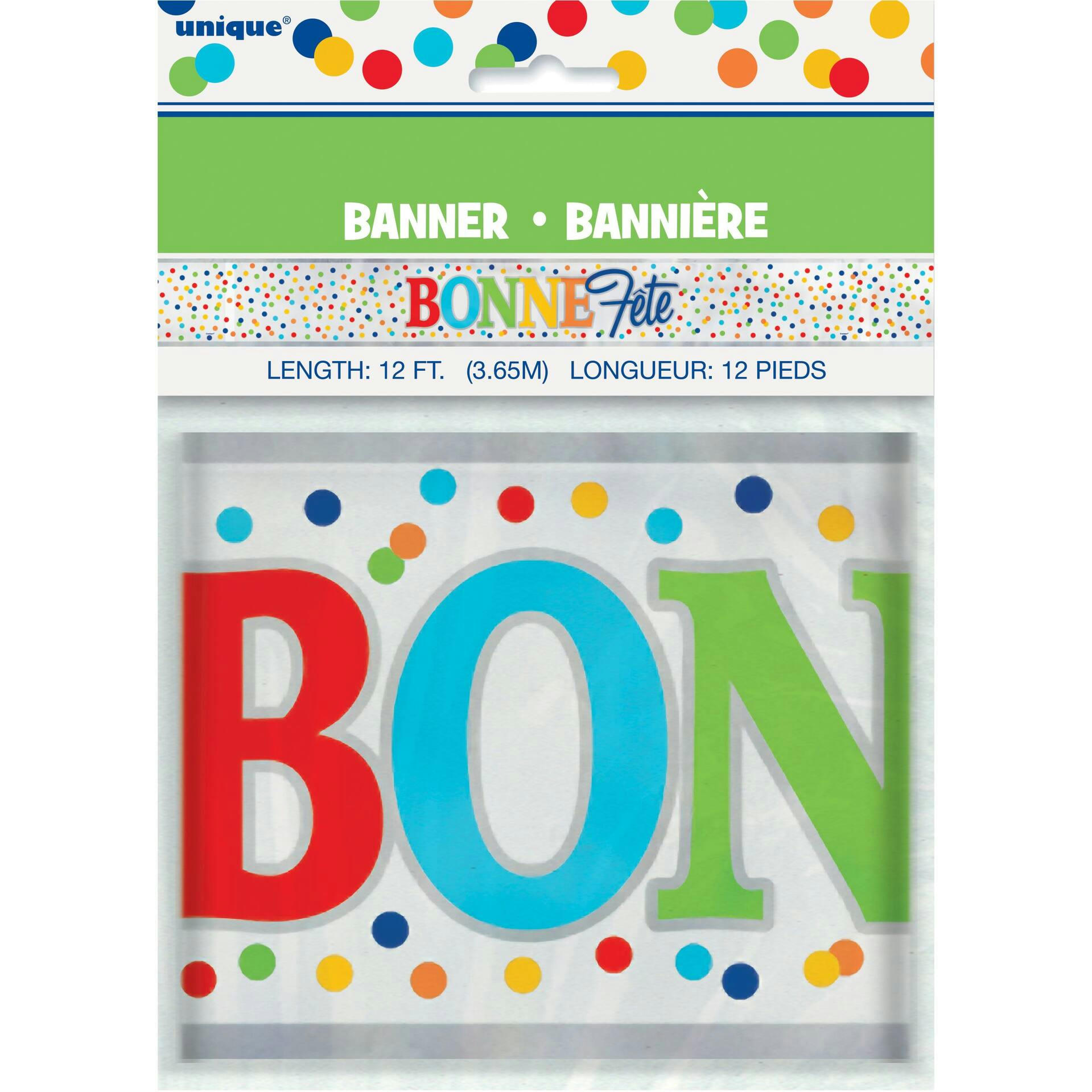 Unique Bonne Fete Foil Banner, 12-ft