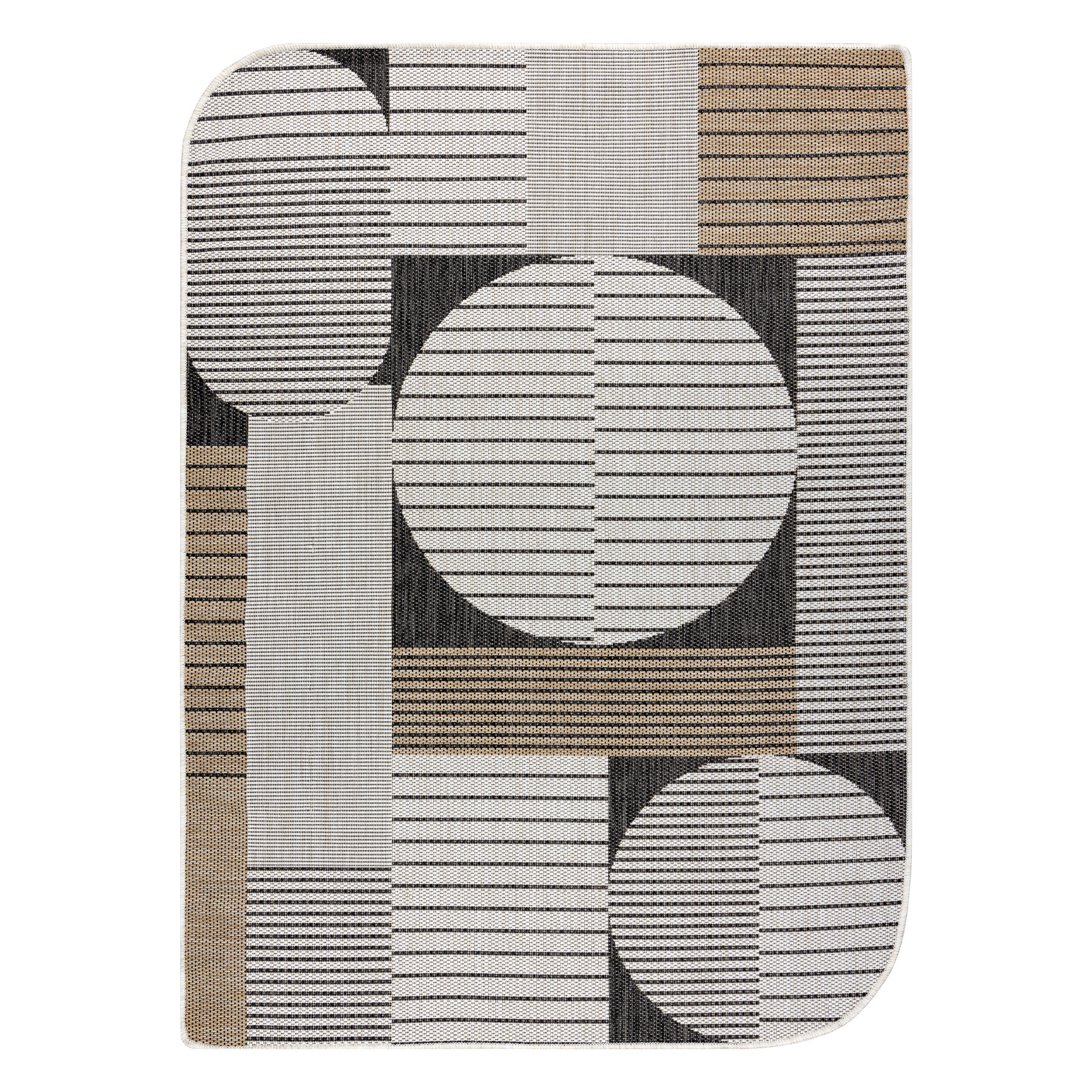Dywan ORGANIC 2769 sizal Geometryczny beżowy / czarny - 120x170 cm