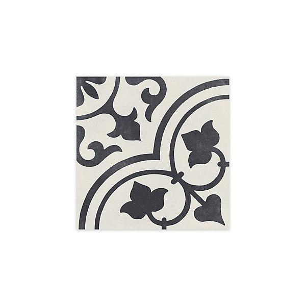 Carrelage effet Carreau ciment Lurelia Noir 22,3x22,3x0,9 cm Torilys - Sol et mur intérieur (vendu par carton de 0,65 m²) - RO'MA
